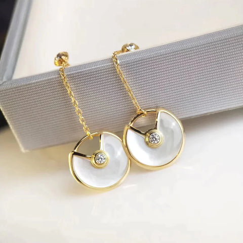 AMULETTE DROP EARRINGS MOP GOLD