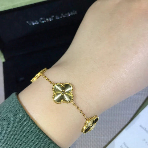 CLOVER GOLD BRACELET 5 MOTIFS