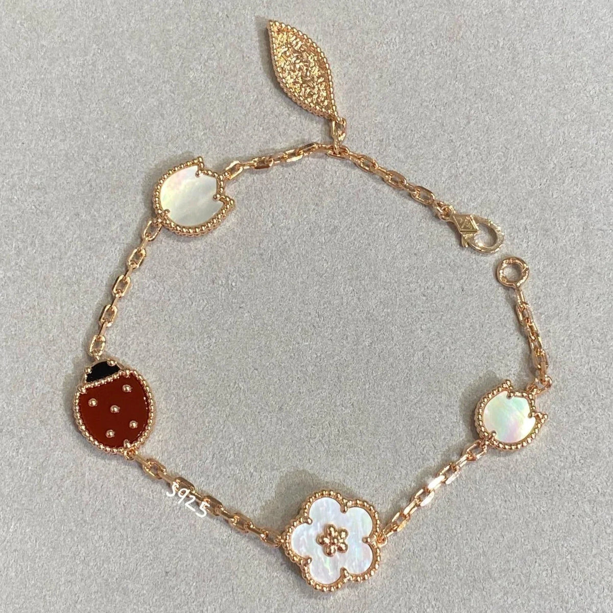 LUCKY SPRING PINK GOLD BRACELET 5 MOTIFS