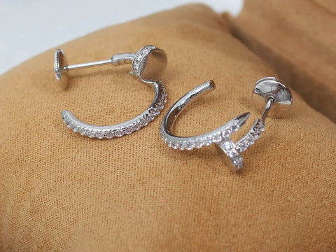 JUSTE EARRINGS 12.75MM SILVER DIAMOND