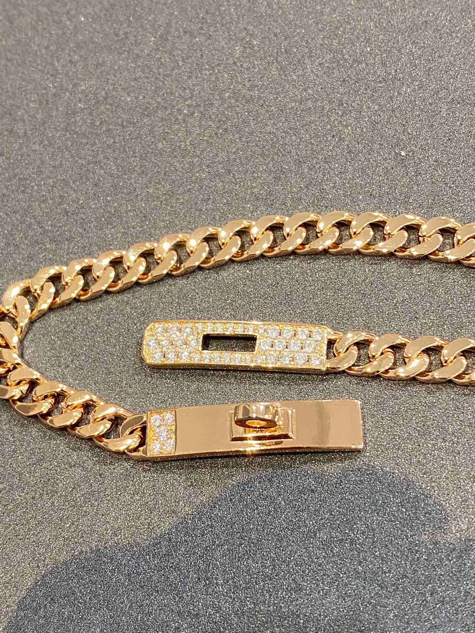 KELLY CHAIN PINK GOLD DIAMONDS BRACELET