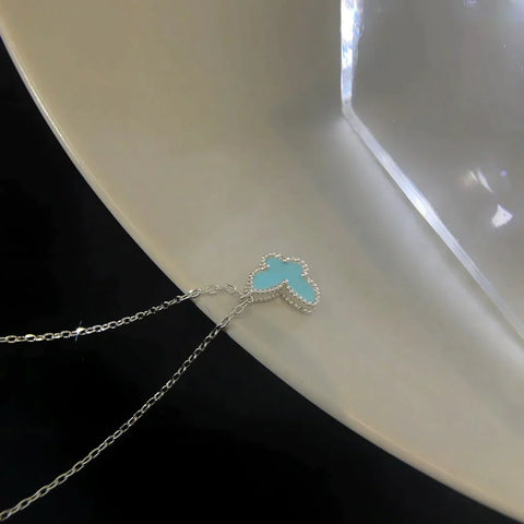 BUTTERFLY PENDANT SILVER TURQUOISE NECKLACE