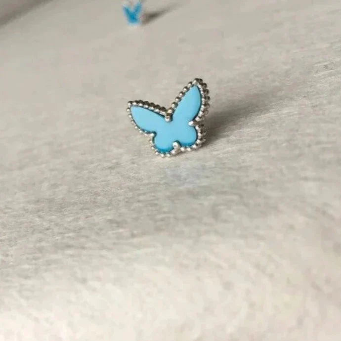 BUTTERFLY TURQUOISE SILVER EARRINGS