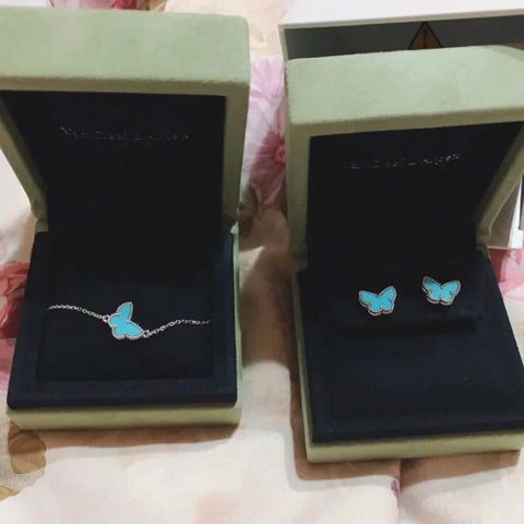 BUTTERFLY TURQUOISE SILVER EARRINGS