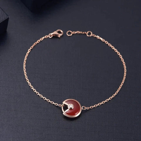 Amulette Carnelian Pink Gold Bracelet