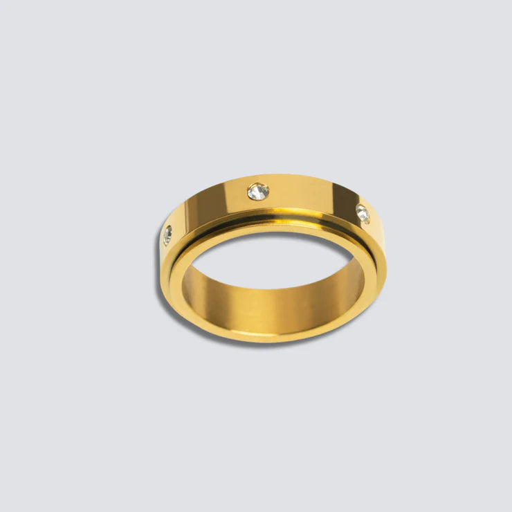 14K GOLD FIDGET RING WITH DIAMONDS