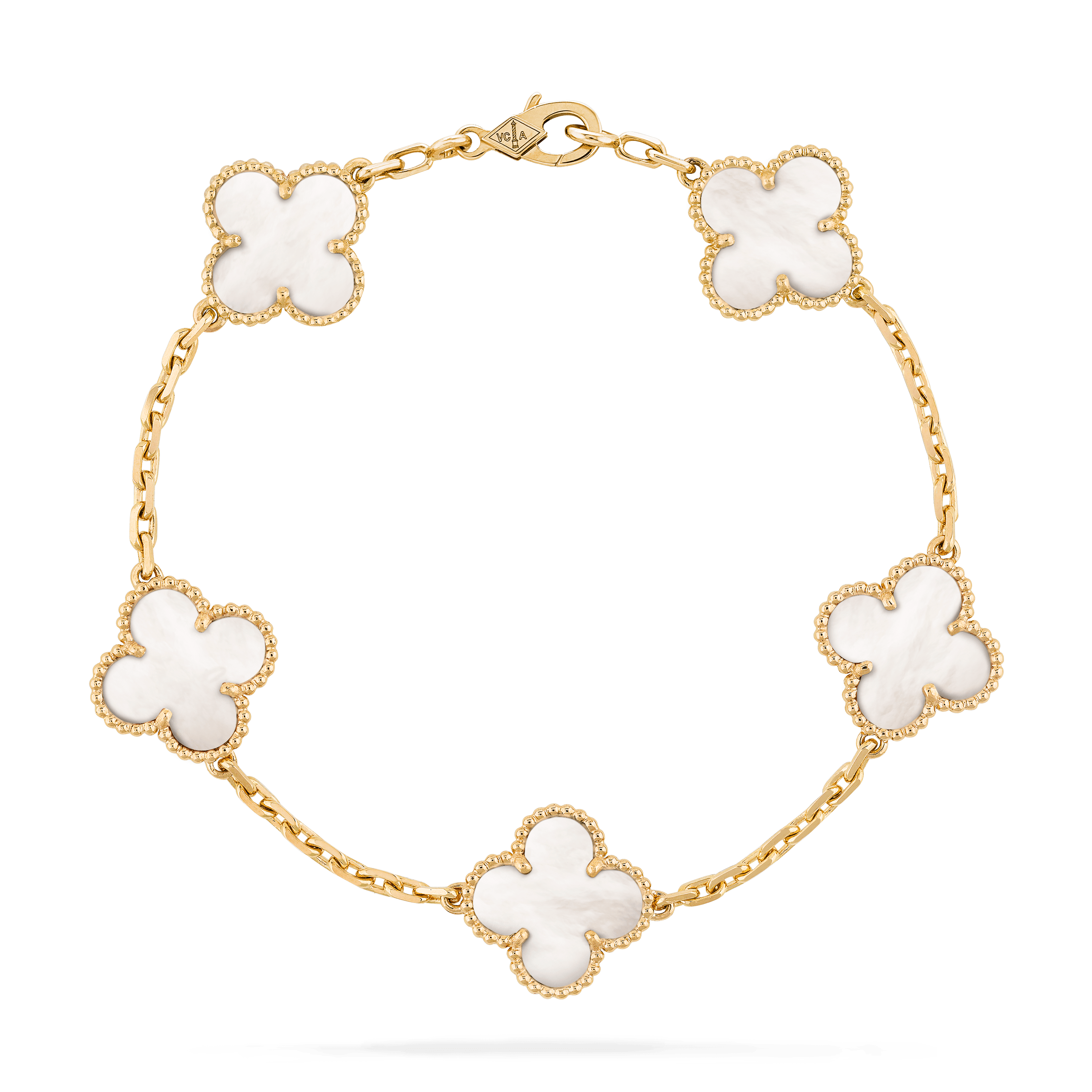 Clover Bracelet 5 Motifs White Mop