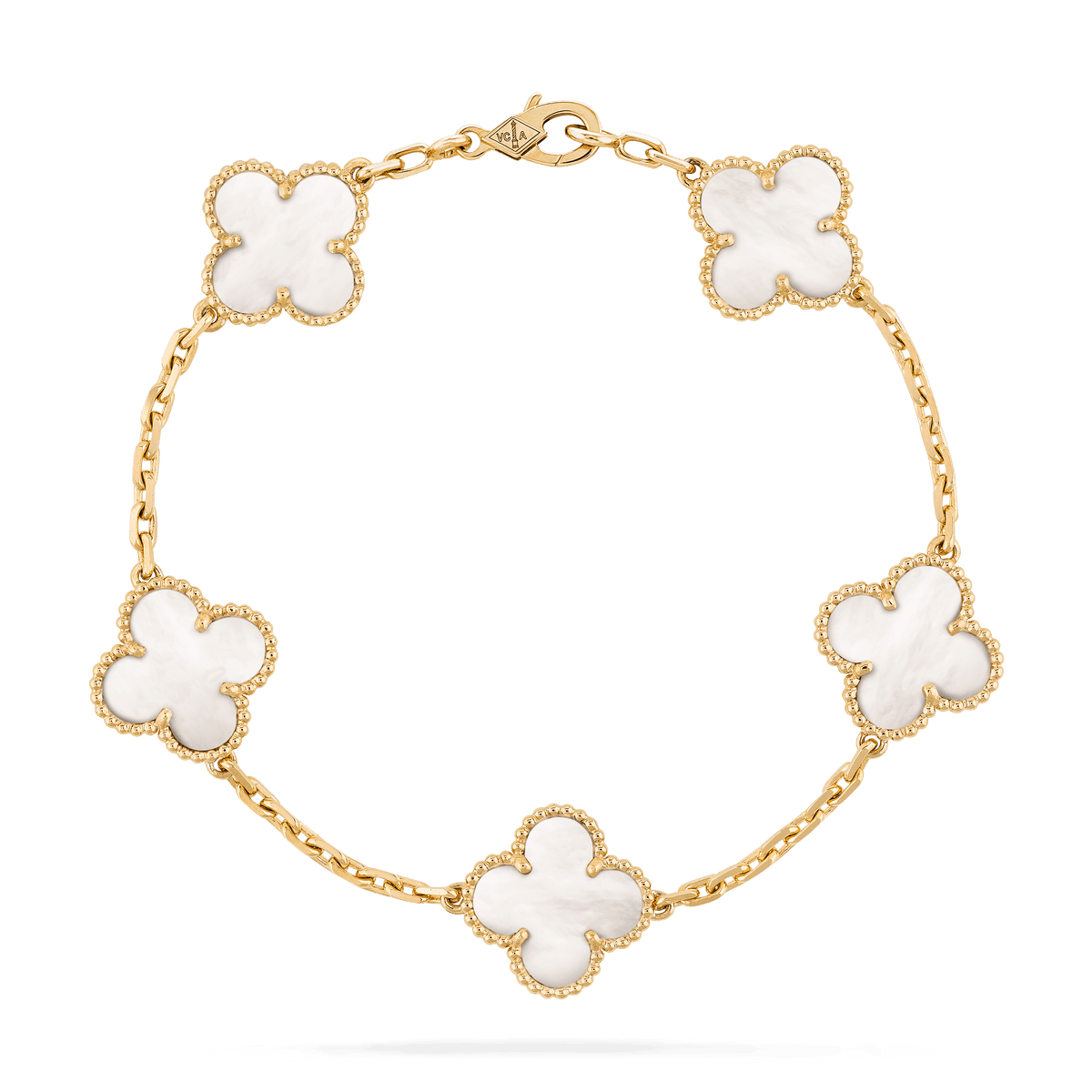 Clover Bracelet 5 Motifs White Mop