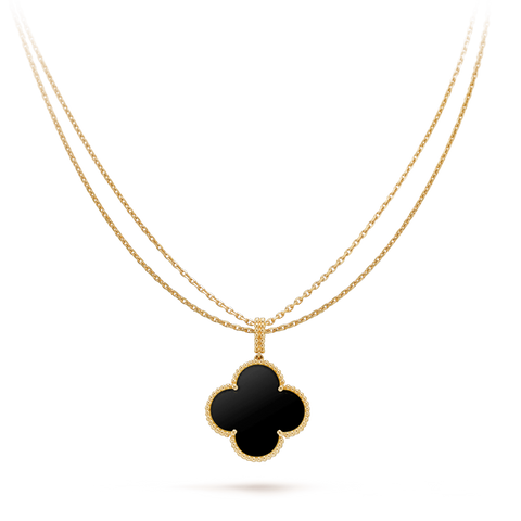 CLOVER PINK GOLD NECKLACE