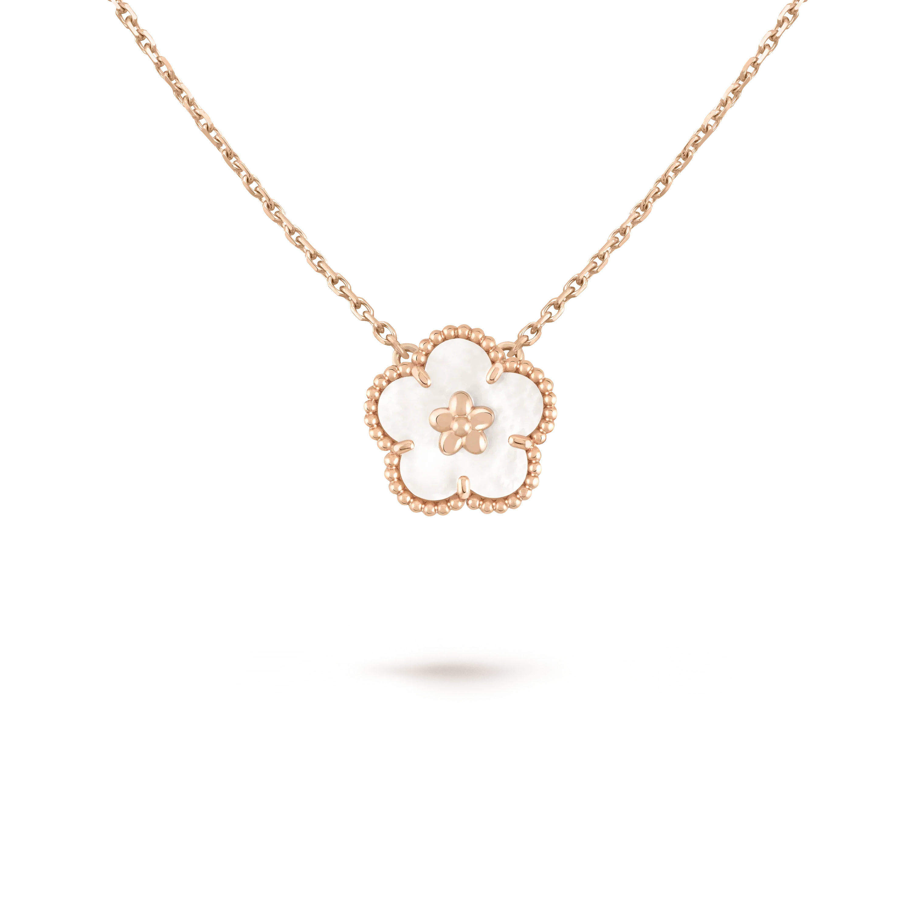 LUCKY SPRING WHITE BLOSSOM PINK GOLD PENDANT