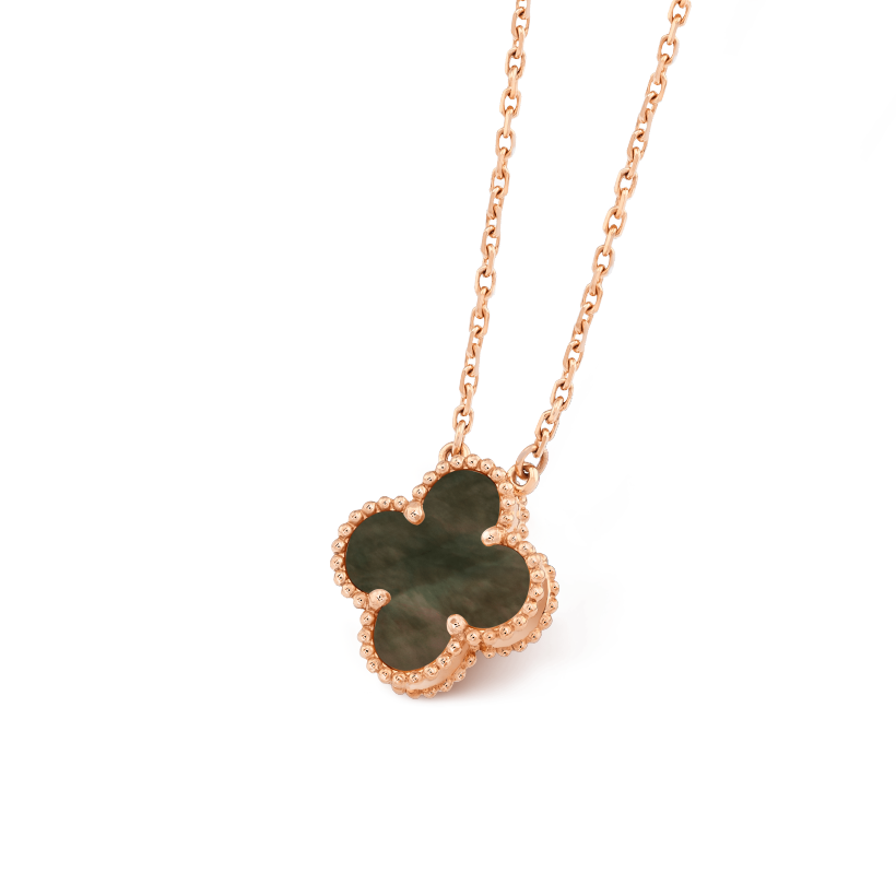 CLOVER MOP PINK GOLD NECKLACE