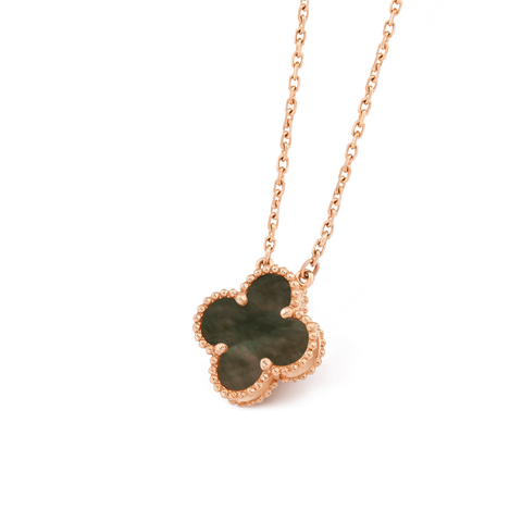 CLOVER MOP PINK GOLD NECKLACE