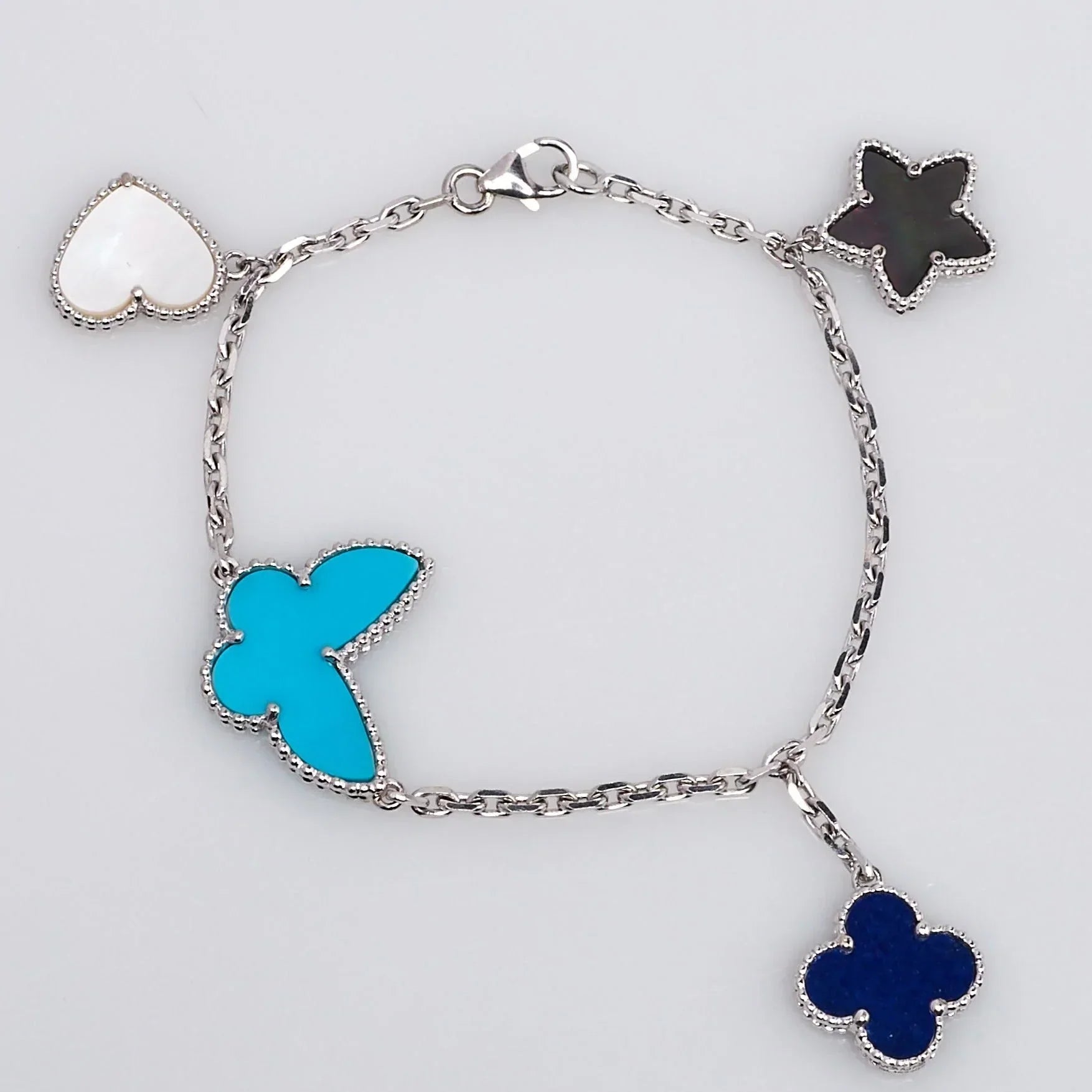 LUCKY SPRING SILVER BRACELET 4 MOTIFS