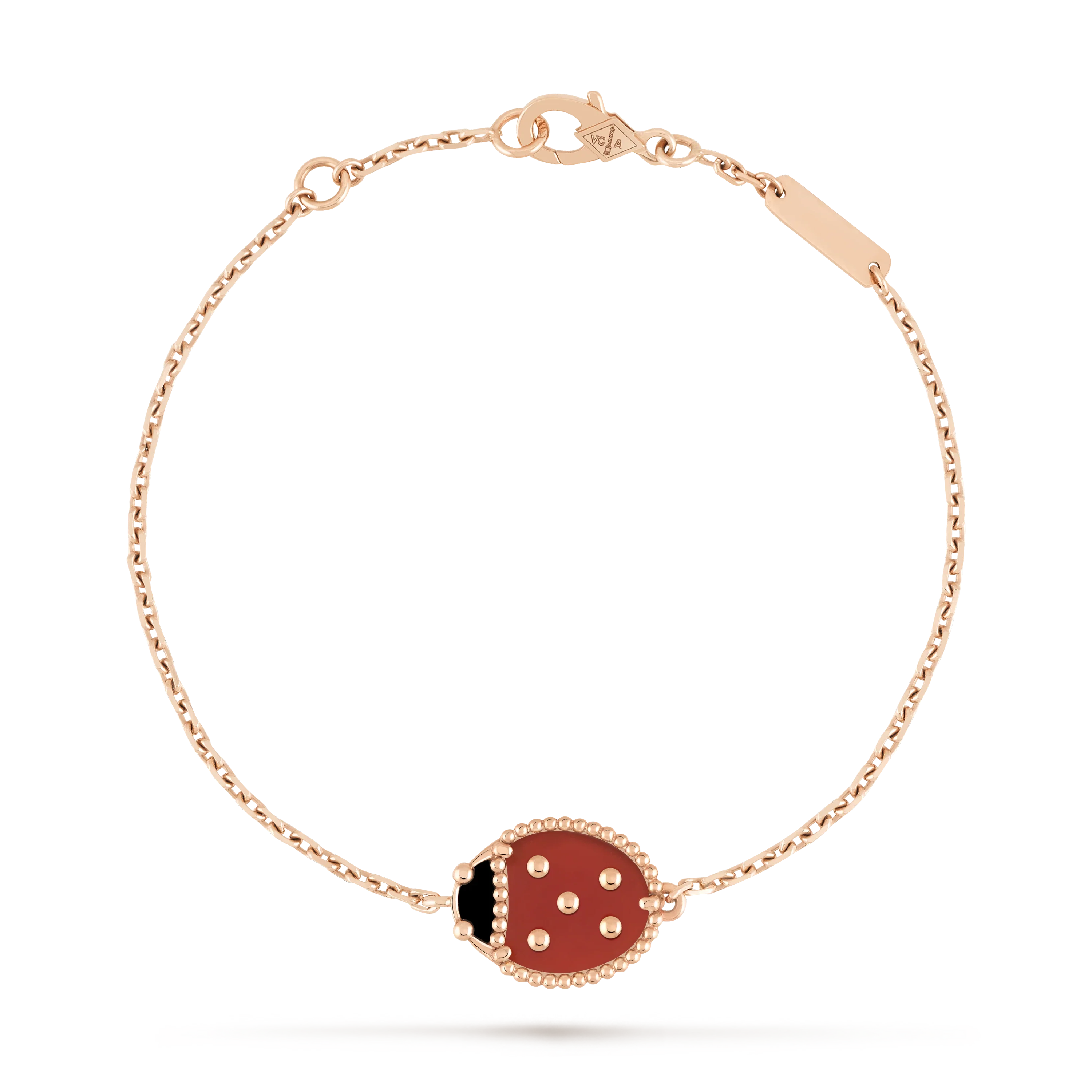 LUCKY SPRING CLOSED WINGS BUG PINK GOLD BRACELET