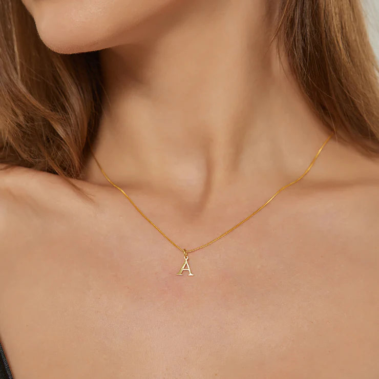 14K GOLD LETTER INITIAL NECKLACE