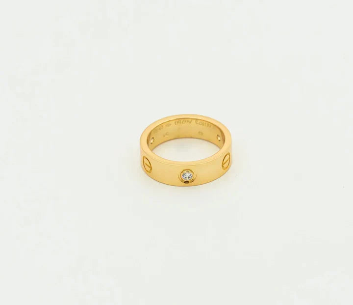 Love Ring 5.5mm 3 Diamonds Gold