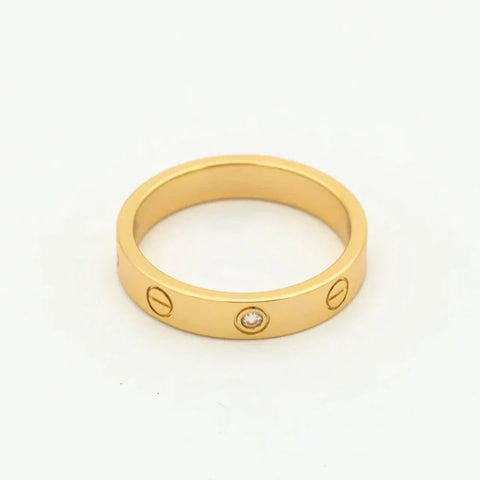 Love Ring 4mm 1 Diamond Pink Gold