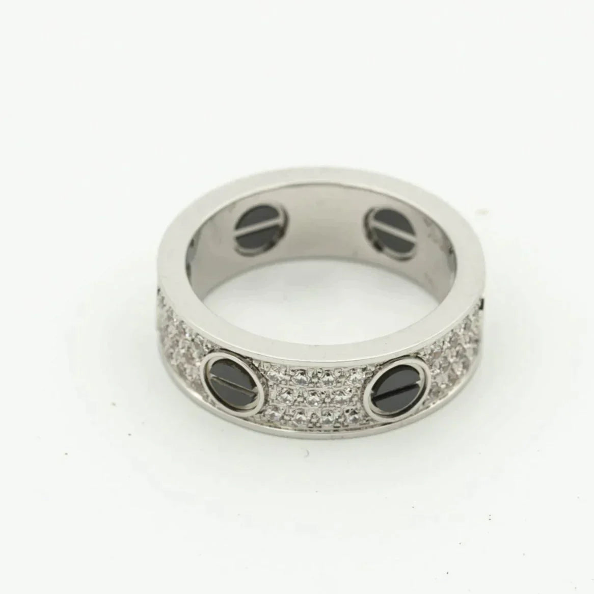 LOVE RING 5.5MM DIAMONDS PAVED CERAMIC