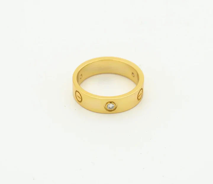 Love Ring 4mm 1 Diamond Gold