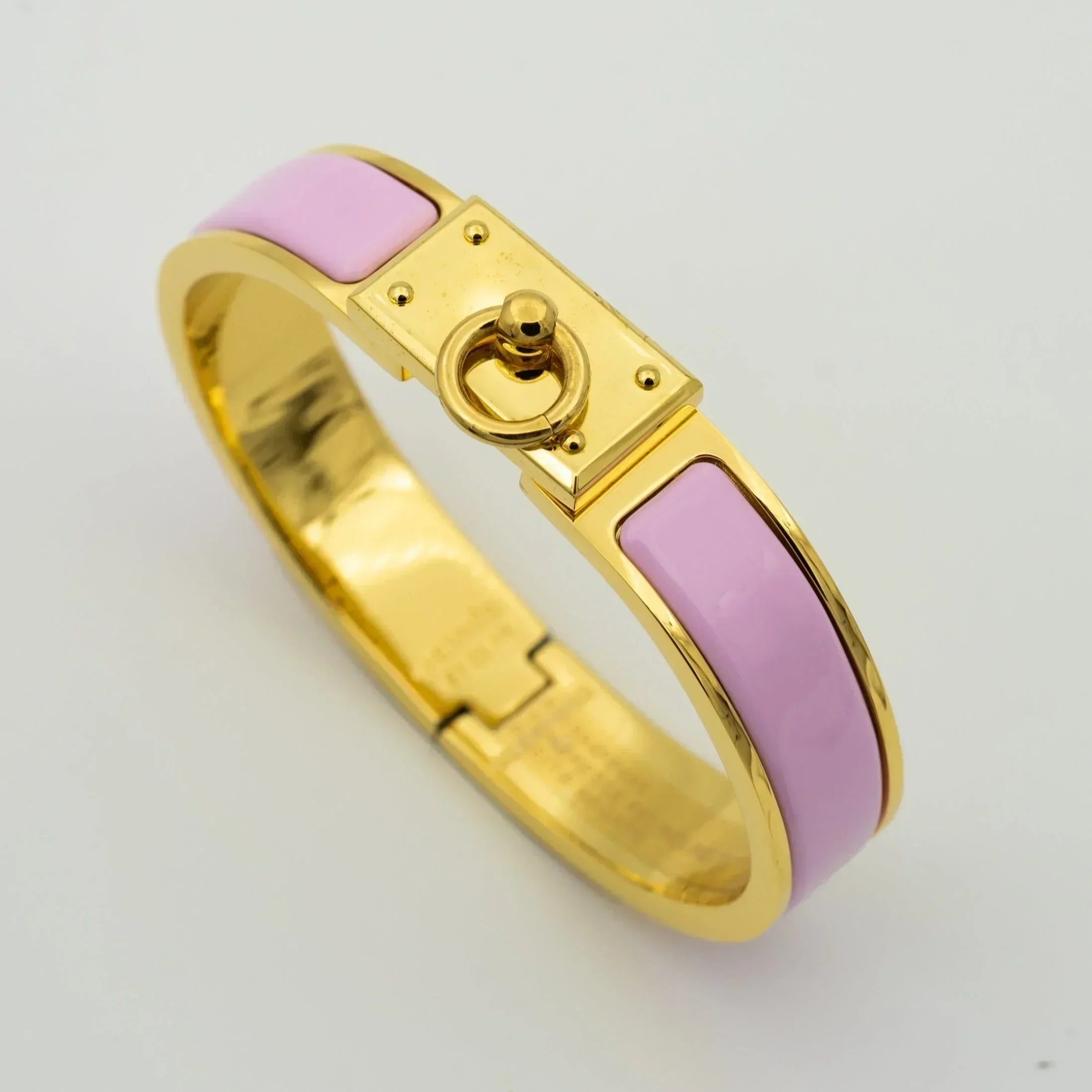 H RING LOCK BRACELET 12MM LIGHT PINK