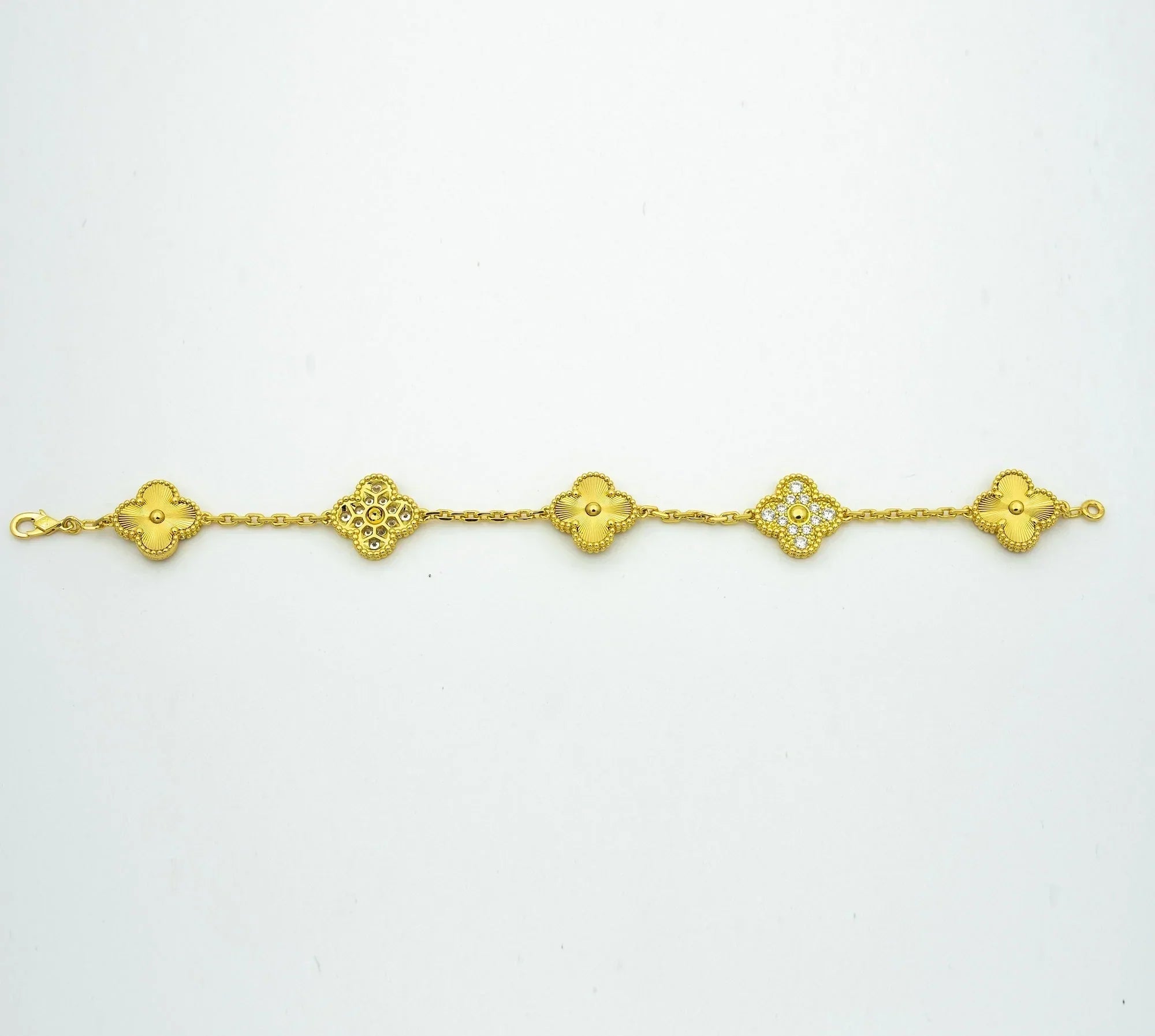 CLOVER BRACELET 5 MOTIFS GOLD DIAMOND