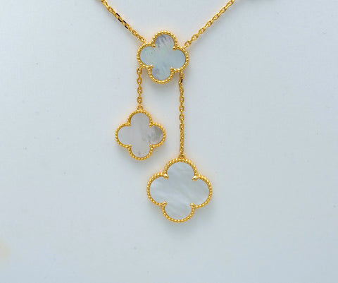 CLOVER PINK MOP NECKLACE 6 MOTIFS