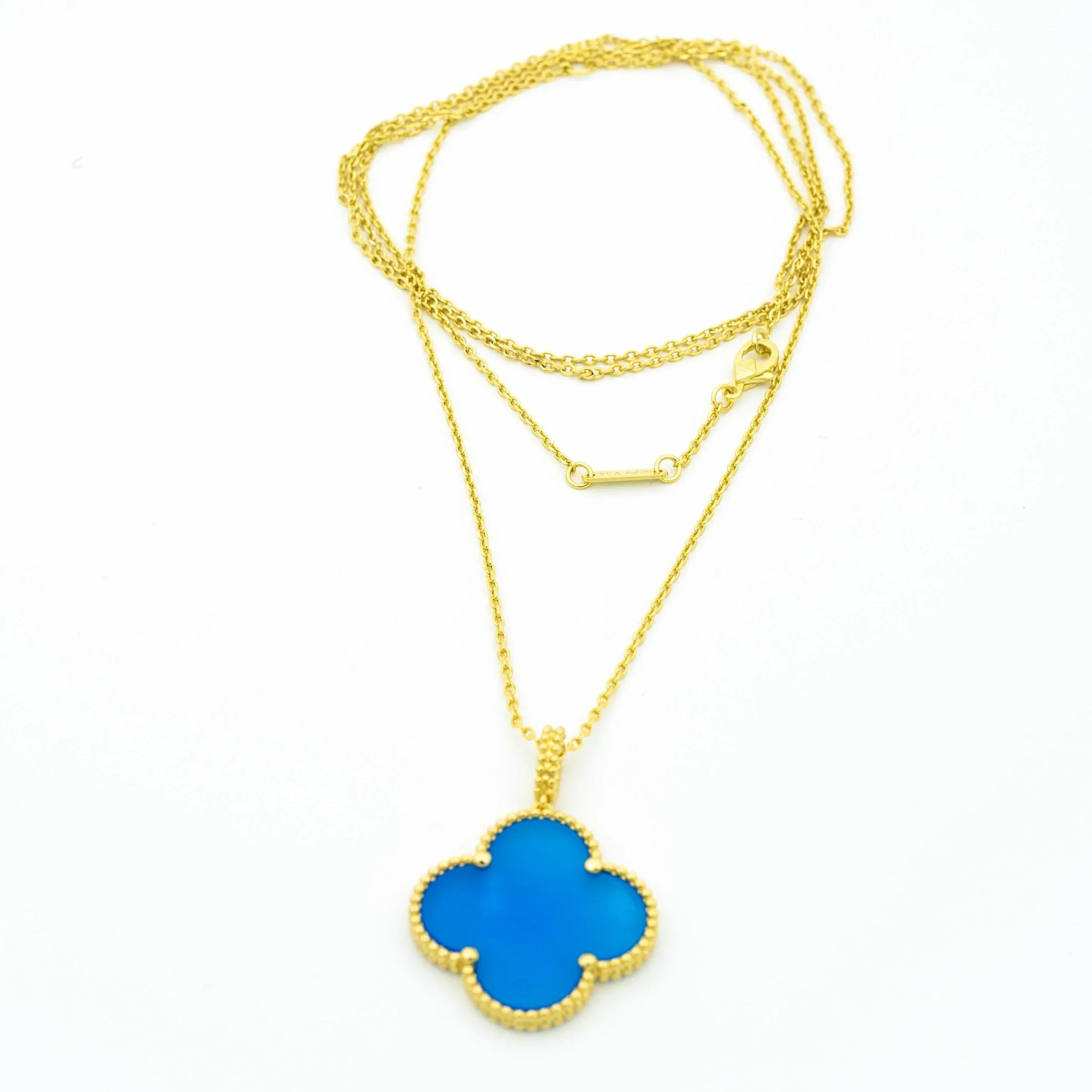 CLOVER GOLD TURQUOISE NECKLACE