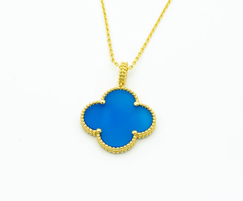 CLOVER GOLD TURQUOISE NECKLACE