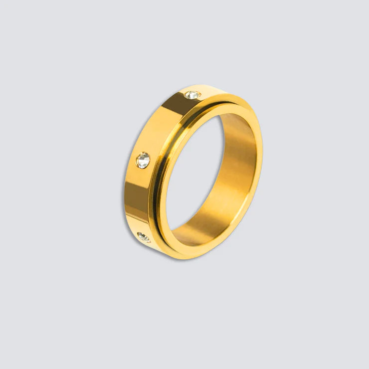 14K GOLD FIDGET RING WITH DIAMONDS