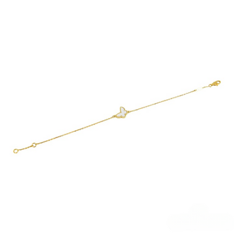 BUTTERFLY WHITE MOP GOLD BRACELET