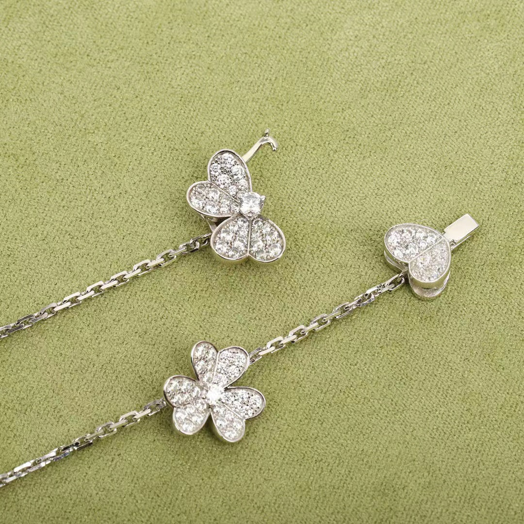 FRIVOLE SILVER 9 FLOWERS NECKLACE