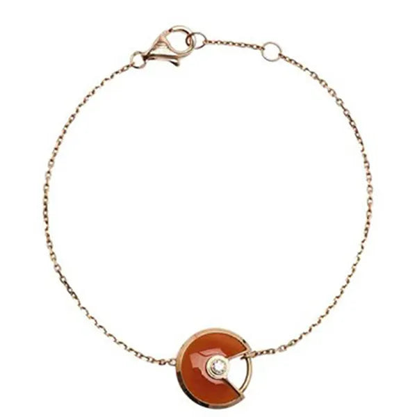 Amulette Carnelian Pink Gold Bracelet