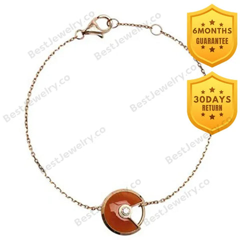 Amulette Carnelian Pink Gold Bracelet