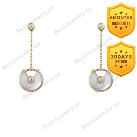 Amulette Drop Earrings Mop Gold