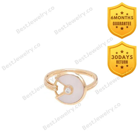 Amulette Mop Ring Gold Diamond