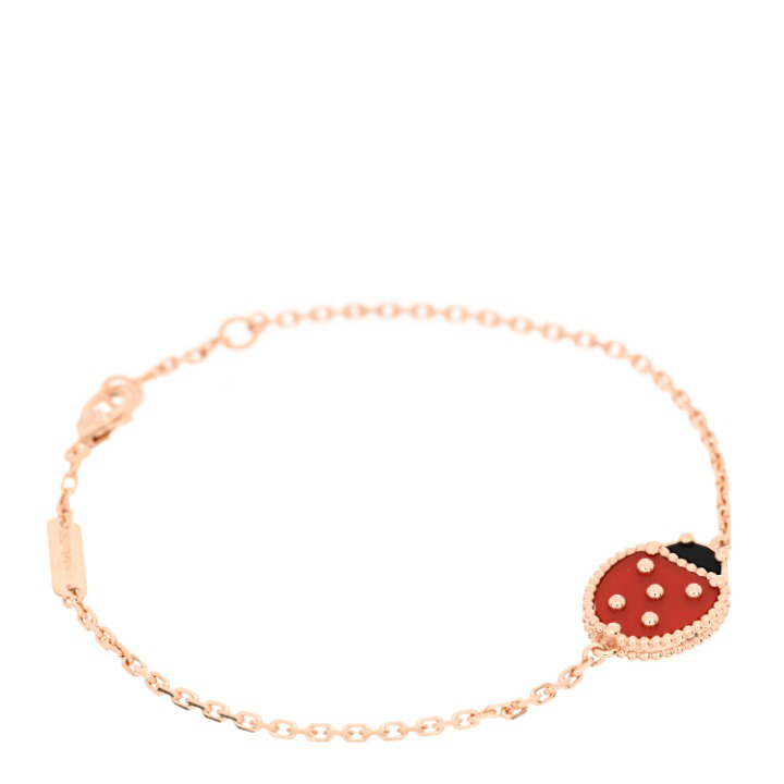 LUCKY SPRING CLOSED WINGS BUG PINK GOLD BRACELET