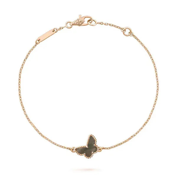 Butterfly Onyx Pink Gold Bracelet