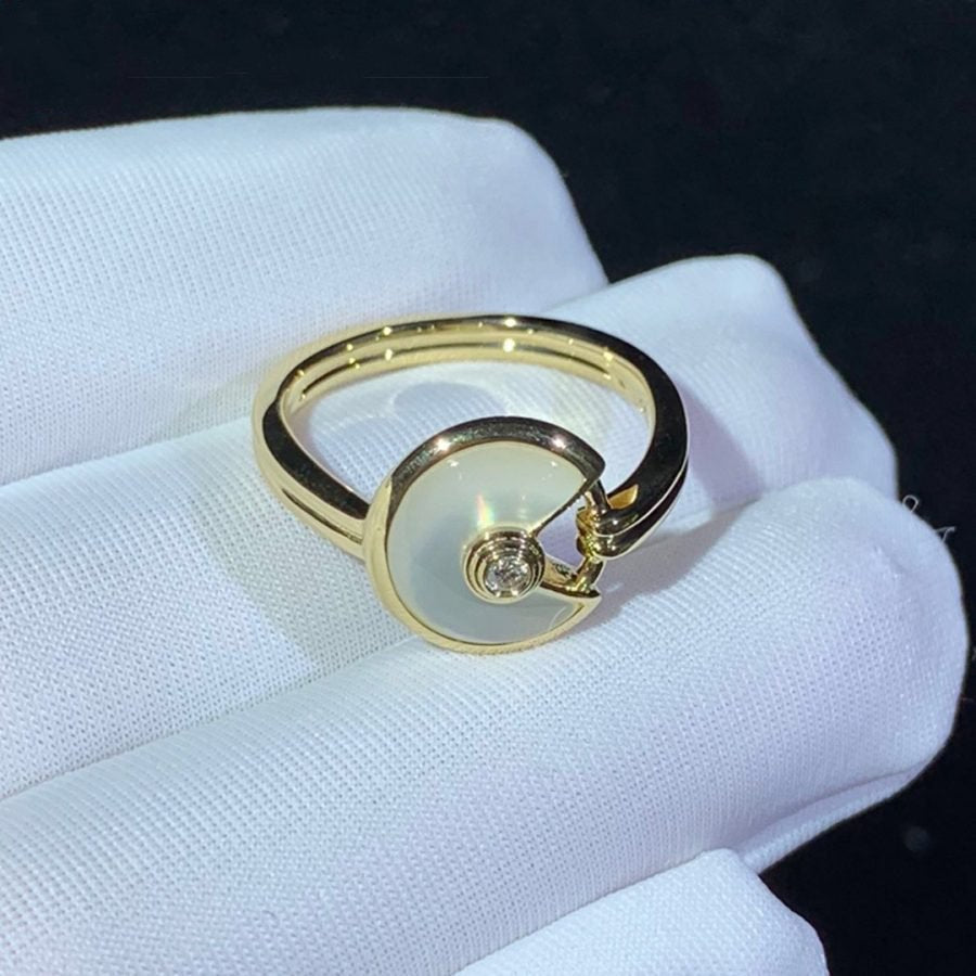 AMULETTE MOP RING GOLD DIAMOND