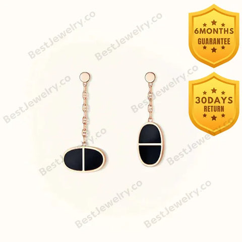 Chaine Verso Black Ceramic Earrings