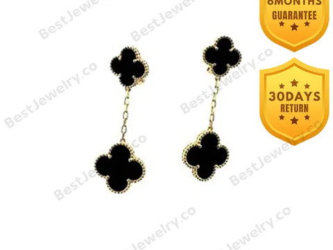 Clover 2 Motifs Gold Earrings