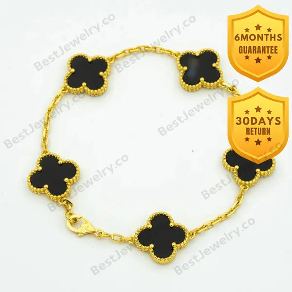 Clover Bracelet 5 Motifs Onyx