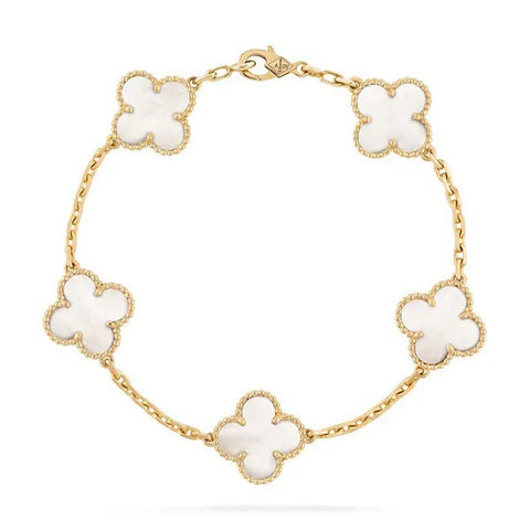 Clover Bracelet 5 Motifs White Mop