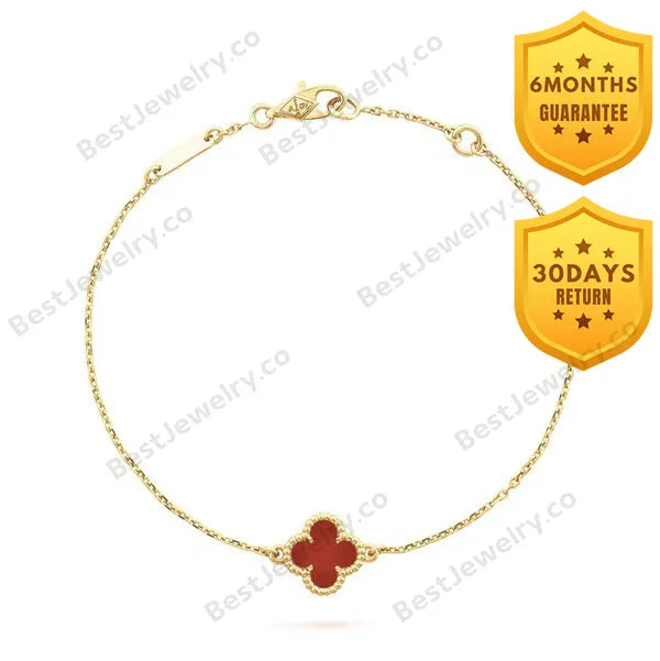 Clover Gold Carnelian Bracelet