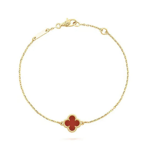 Clover Gold Carnelian Bracelet