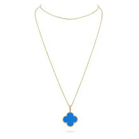 Clover Gold Turquoise Necklace