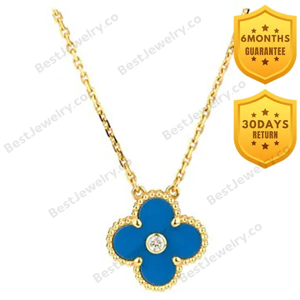 Clover Necklace Gold Diamond