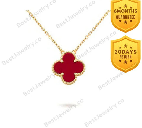 Clover Pendant Carnelian Necklace