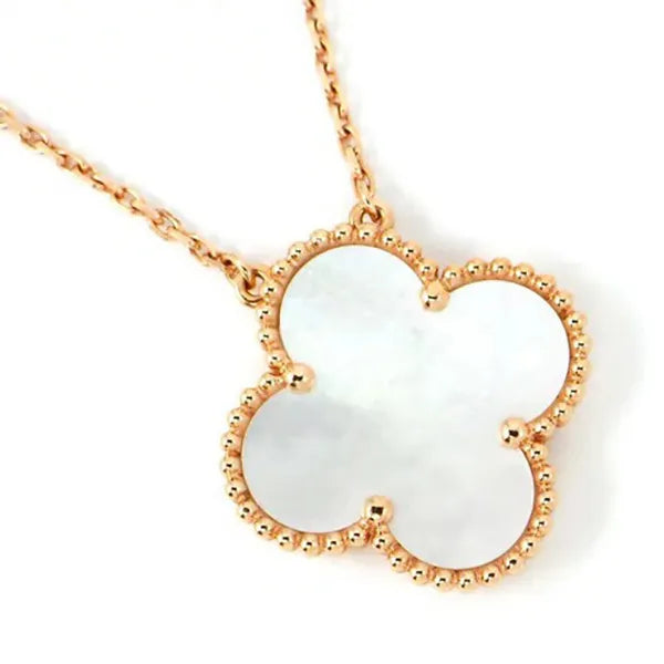 Clover Pendant White Mop Necklace