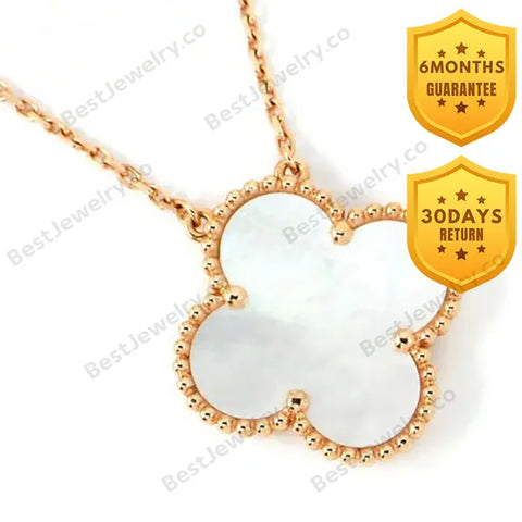 Clover Pendant White Mop Necklace