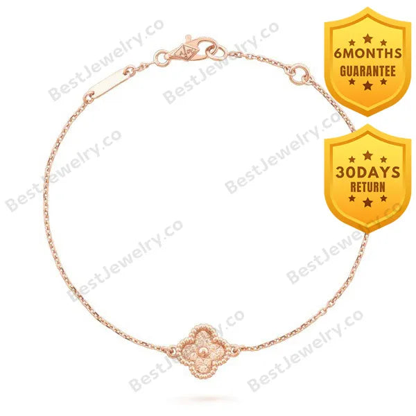 Clover Pink Gold Bracelet